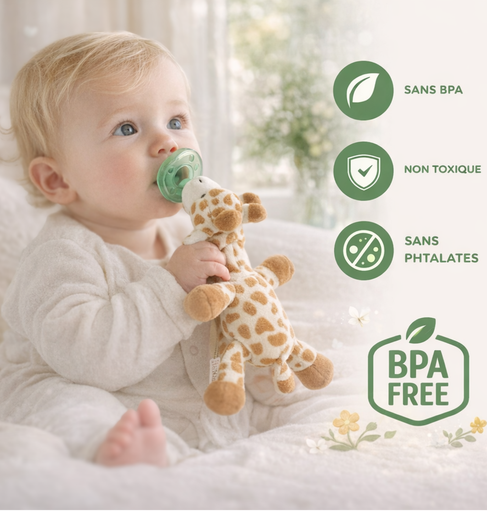 Peluche Attache Tétine Bébé (4)